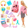 Picture of Joyfun 19 Pcs Girl Doll School Accessories Mini Doll Backpack Mini Desk Lamp Laptop Mini Globe Glasses and Headset for 11.5 Inch Doll School Playset