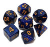 Picture of CREEBUY DND Dice Set Dark Blue Mix Black Nebula Dice for Dungeon and Dragons D&D RPG Role Playing Games 7Pcs Polyhedral Dice with Dice Bag