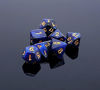 Picture of CREEBUY DND Dice Set Dark Blue Mix Black Nebula Dice for Dungeon and Dragons D&D RPG Role Playing Games 7Pcs Polyhedral Dice with Dice Bag