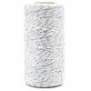 Picture of Silver and White Twine,100M/328 Feet 2 mm Cotton Baker's Twine,Christmas String,Heavy Duty Packing String for DIY Crafts and Gift Wrapping