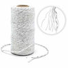 Picture of Silver and White Twine,100M/328 Feet 2 mm Cotton Baker's Twine,Christmas String,Heavy Duty Packing String for DIY Crafts and Gift Wrapping