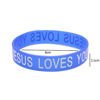 Picture of lychee Jesus Loves You Silicone Wristbands Rubber Bracelets 10X Bulk Random Color Bangle