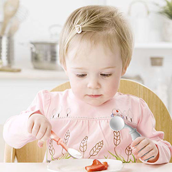 Picture of Potato Baby Spoons Cute Stone Toddlers Feeding Training Spoon and Fork Tableware Set Bendable Learning Spoons Forks for Kids Infant Gift Set