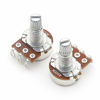 Picture of Mini A500k Electric Bass Guitar Potentiometers Audio Tone Switch Shaft 18mm Pack of 10