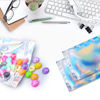 Picture of 50 Pieces 5'' x 8 Holographic Bags Resealable Smell Proof Bags Holographic Rainbow Color Bags Foil Pouch Ziplock Bags for Party Favor Food Storage, Coffee Beans, Candy & Jewelry Packaging