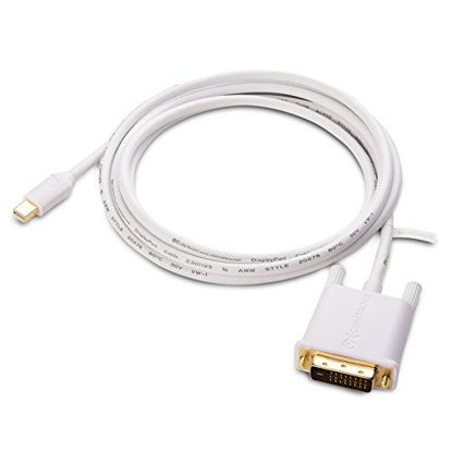 Picture of Cable Matters Mini DisplayPort to DVI Cable (Mini DP to DVI Cable) in White 6 Feet - Thunderbolt and Thunderbolt 2 Port Compatible