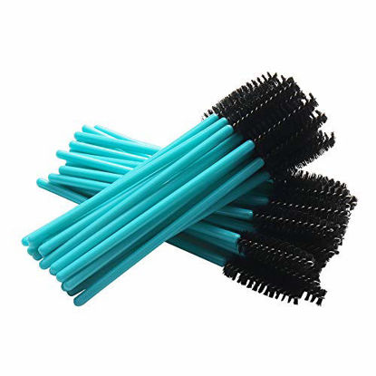 Picture of 100pcs Mascara Wands Disposable Lash Brushes for Eyelash Extension Supplies Makeup Applicator Tool, Blue/Black