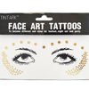 Picture of Face Tattoo Sticker Metallic Shiny Temporary Water Transfer Tattoo for Professional Make Up Dancer Costume Parties, Shows Silver Glitter