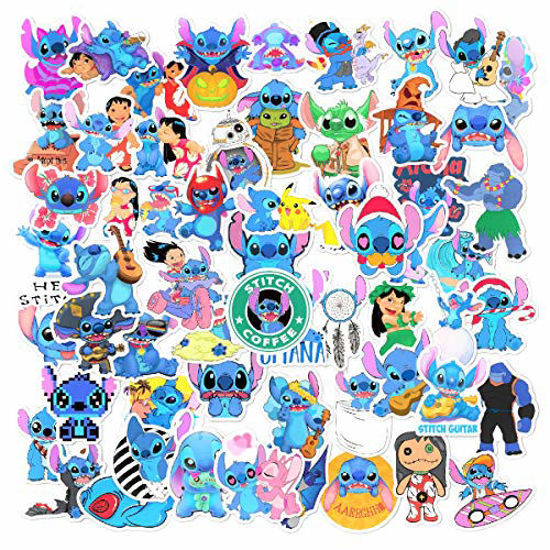 Picture of Lilo & Stitch Caroon Stickers(60pcs) Waterproof Vinyl for Waterbottle Laptop Luggage Car Motorcycle Bicycle Fridge DIY Styling Vinyl Home