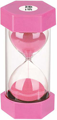 Picture of 20 Minute Sand Timer Hourglass, SuLiao Unbreakable Pink Sand Watch 2 Minuto, Small Sand Clock One Minute, Plastic Hour Glass Timer for Kids, Games, Classroom, Kitchen, Decor