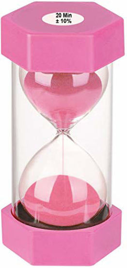 Picture of 20 Minute Sand Timer Hourglass, SuLiao Unbreakable Pink Sand Watch 2 Minuto, Small Sand Clock One Minute, Plastic Hour Glass Timer for Kids, Games, Classroom, Kitchen, Decor