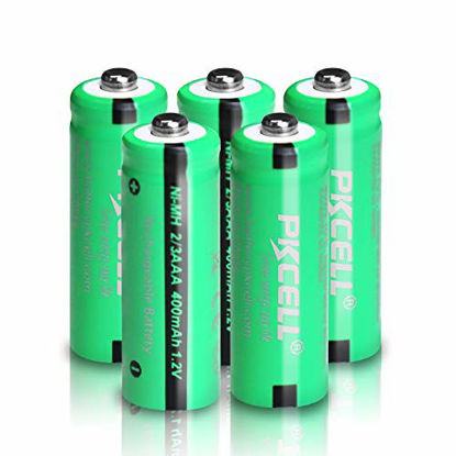 Picture of NIMH 2/3AAA Battery 1.2V 400mAh Rechargeable Battery Button Top (5pcs)(They are not AAA Size Batteries)