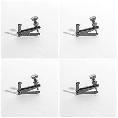 Picture of MI&VI Violin Fine Tuners - Stainless Steel Adjusters, Stable Black, 4Pcs (1/2 Size)