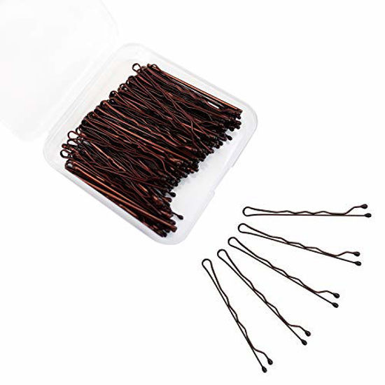 Picture of ScivoKaval Bobby Pins Bulk Brown Bronze 100 Count Hair Bob Pins Bulk in a Case Box Tub