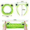 Picture of Spa Headband - Women Facial Makeup Headband Coral Fleece Frog Cute Hair Bands For Washing Face (Green)