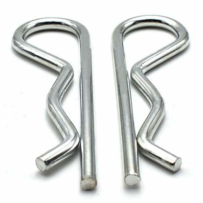 Picture of M6 X 120 Stainless Steel Cotter Pin Hairpin Silver R Shape Spring Retaining Clip for for Fixing Objects (2 Pack)