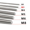 Picture of Feelers 304 Stainless Steel M3-0.5 Fully All Threaded Rod, Long Threaded Screw, Right Hand Threads, 250mm LengthPack of 2