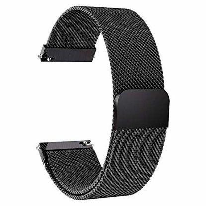 Picture of Lomet Metal Magnetic Band Compatible with Galaxy Watch Active 2, 20mm Stainless Steel Replacement Band for Samsung Galaxy Watch Active 40mm, (1-Black)