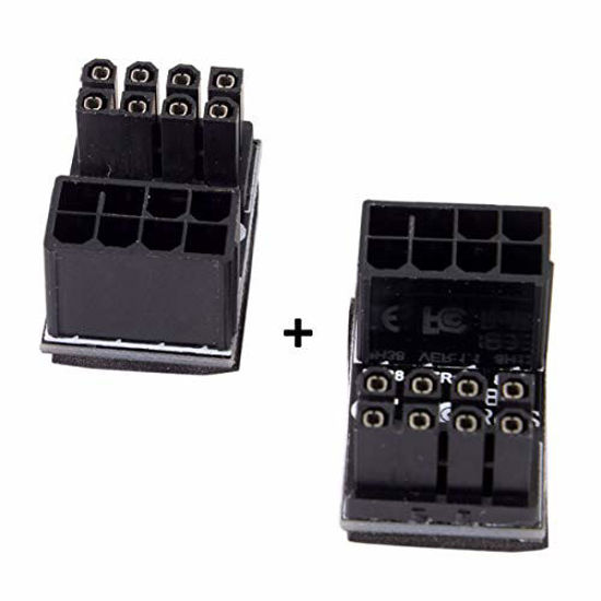 Picture of CY ATX 8Pin Female to 8pin Male 180 Degree Angled Adapter for Desktops Graphics Card