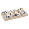 Picture of Wood Domino Racks, Set of 4 Trays for Mexican Train and Other Dominoes Games, for Families and Kids Ages 8 and up