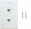 Picture of Ethernet Wall Plate - VICTEK - 2 Port Cat6 Keystone Female to Female Wall Plate - White