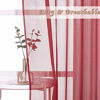 Picture of NICETOWN Christmas Sheer Window Curtains for Bedroom - Ring Top Light Weight Diaphanous Voile Drapes for Thanksgiving Day/New Year (54" W x 45" L, Haute Red, 2 Panels)