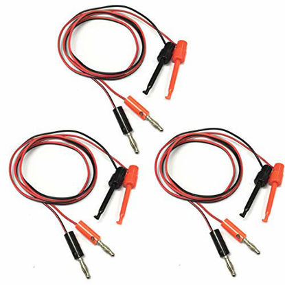 Picture of HiLetgo 3Pair 4MM Banana Plug to Test Hook Clip Test Lead Cable for Multimeter 1M