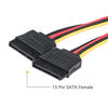 Picture of SATA Power Splitter, 3 Pack 15 Pin SATA Male to Dual 15 Pin Female Power Y Splitter Cable Adapter UIInosoo for Hard Drive, HDD, SSD, 9.8 Inches