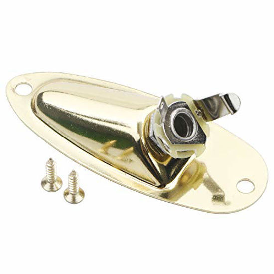 Picture of Gold Boat Style 6.35mm Guitar Pickup Output Input Jack Plug Socket for FD Strat Guitar