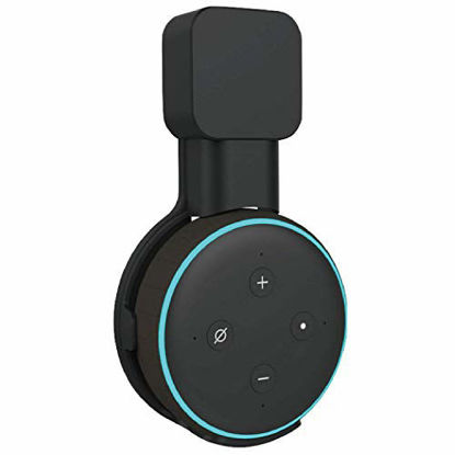 Picture of Sintron Wall Mount Black for Echo Dot, Alexa Accessories Smart Home Outlet Wall Mount Stand for Amazon Echo Dot 3rd Generation Speaker Holder, Space Saving Accessories Without Messy Wires (Black)