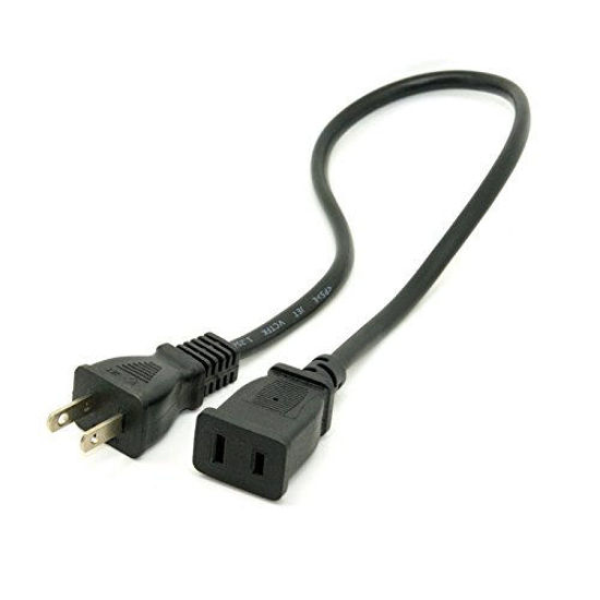 Picture of CY 50cm USA Outlet Saver Power Extension Cord Cable 2-prong 2 Outlets for NEMA 1-15P to NEMA 1-15R