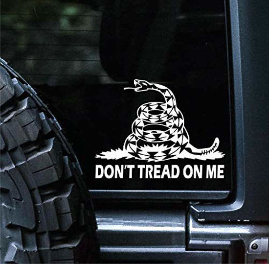 Picture of Sunset Graphics & Decals Don't Tread On Me Decal Vinyl Car Sticker Constitution | Cars Trucks Vans Walls Laptop | White | 5.5 inches | SGD000215