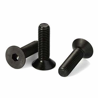 Picture of M3-0.5 x 8mm Flat Head Socket Cap Screws, Alloy Steel Class 10.9 Black Oxide, DIN 7991, Fully Threaded, 100 PCS