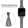 Picture of DYKEISS Sport Slim Silicone Band Compatible for Apple Watch Band 38mm 42mm 40mm 44mm, Thin Soft Narrow Replacement Strap Wristband for iWatch Series 5/4/3/2/1 Women & Men (Coastal Grey, 38mm/40mm)