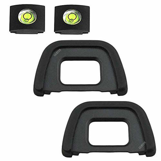 Picture of ULBTER Eyepiece Eyecup Eye Cup DK-23 for Nikon D7100 D7200 D7000 D750 D610 D600 D300 D300S Camera Viewfinder Eyepiece Cover & Hot Shoe Cover -(2+2 Pack)