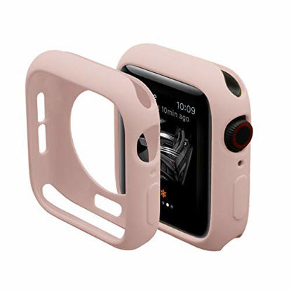 Picture of Hontao Ultra Thin Soft TPU Shockproof Bumper Case for iWatch Apple Watch Series SE 6/5/4 Sand Pink 44mm