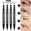 Picture of evpct 4 in 1 Flowers Hearts Moon Stars Shapes Face Stamps Eyeliner Pen Set, Face Tattoo Makeup Stamp Liquid Eyeliner Black Wing Winged Cat Eye Freckle Stamp Eyeliner Pencil Pen Waterproof Long Lasting