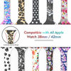 Picture of Sunnywoo Sport Band Compatible with Apple Watch 38mm 40mm 42mm 44mm, Narrow Soft Fadeless Floral Silicone Slim Thin Replacement Wristband for iWatch Series 4/3/2/1 Women Men