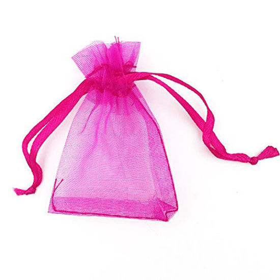 ATCG 100pcs 2x2.7 Inches Mini Sheer Organza Bags with Drawstring for Rings,  Little Earrings, Jewelry Pieces, Wedding Favors Party Fovours Small