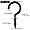 Picture of ASTARON 60 PCS 1 Inch Metal Ceiling Hooks Screw-in Cup Hook for Hanging Mugs Plants, Black