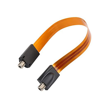 Picture of Flat Coaxial RG6 F Type Jumper Cable for Windows and Doors Coax Cable Compatible with TV Antenna 1 Pack