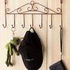 Picture of Eywlwaar Over The Door Hooks 7 Hanger Rack Heavy Decorative Metal Rack for Home Use Hats Coats Key Bag Clothes Scarfs Hooks