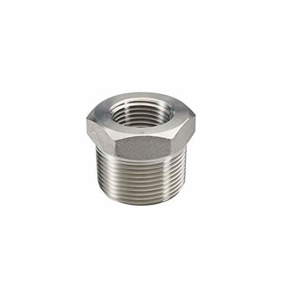 Picture of Beduan Stainless Steel Reducer Hex Bushing, 3/4" Male NPT to 3/8" Female NPT, Reducing Cast Pipe Adapter Fitting