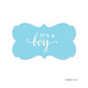 Picture of Andaz Press Fancy Frame Rectangular Label Stickers, It's a Boy!, Baby Blue, 36-Pack