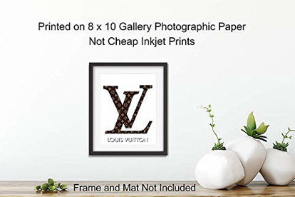 Picture of Louis Vuitton Logo Unframed Wall Art Print - Makes a Great Gift for Fashion Lovers and Designers - Perfect for Bedroom, Living Room, Office - Chic Home Decor - Ready to Frame (8x10) Vintage Photo
