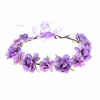 Picture of Love Sweety Women Flower Headband Bridal Floral Crown Wreath Girls BOHO Garland Halo (Purple)