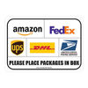 Picture of Sicol Plus Package Delivery Sign Please Place Packages in a Box, Delivery Sign - Fade Resistant- Easy Mounting- UPS, FedEx, Amazon Sign (Pack of 01) 10 X 7 Inches (Plastic)