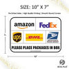 Picture of Sicol Plus Package Delivery Sign Please Place Packages in a Box, Delivery Sign - Fade Resistant- Easy Mounting- UPS, FedEx, Amazon Sign (Pack of 01) 10 X 7 Inches (Plastic)