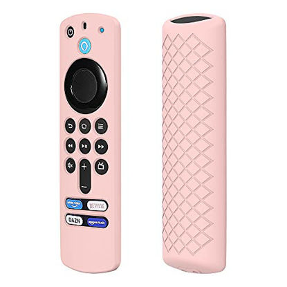 Picture of Alexa Voice Remote 3rd Gen Cover, Pink Case Replacement for FireTVstick (3rd Generation) 2021 Release Voice Remote, Silicone Protective Skin Sleeve with Lanyard - LEFXMOPHY