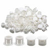 Picture of Suiwotin 60PCS 8mm (5/16") White Hole Plugs Plastic Flush Type Hole Plugs Snap in Locking Hole Tube, Furniture Fencing Post Pipe Insert End Caps (White)